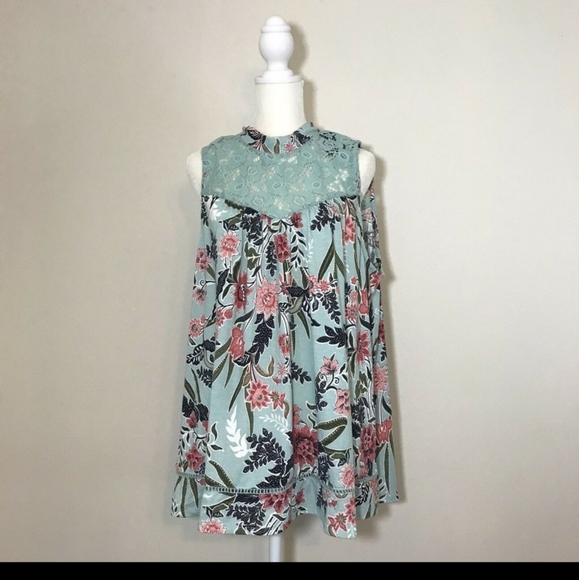 Angels Tops - Angels Womens XL top sleeveless tunic shirt floral